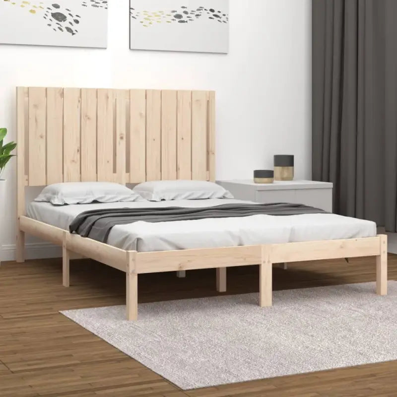 Houten bedframe van massief grenenhout met levering bevat - Naturel / 120 x 190 cm - Bedden & bedframes