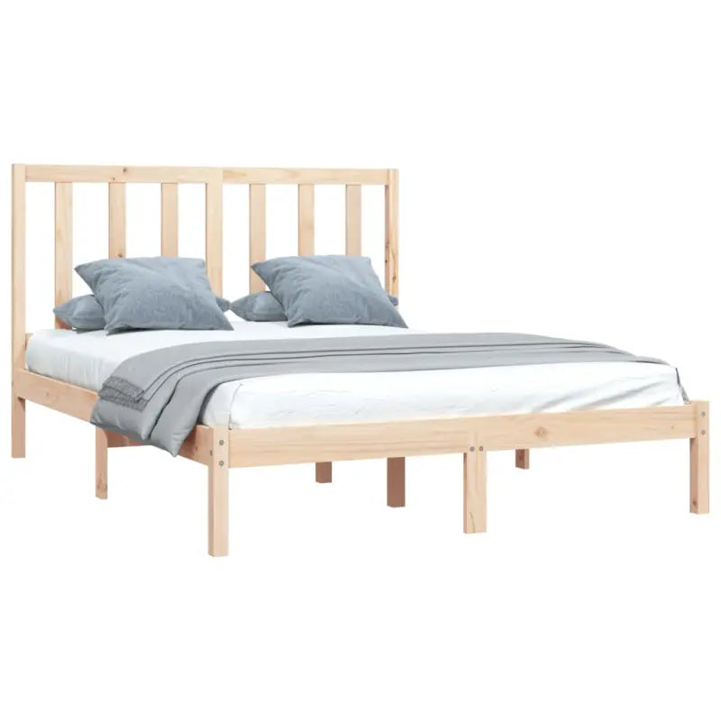 Houten bedframe van massief grenenhout met tijdloos design - Bedden & bedframes