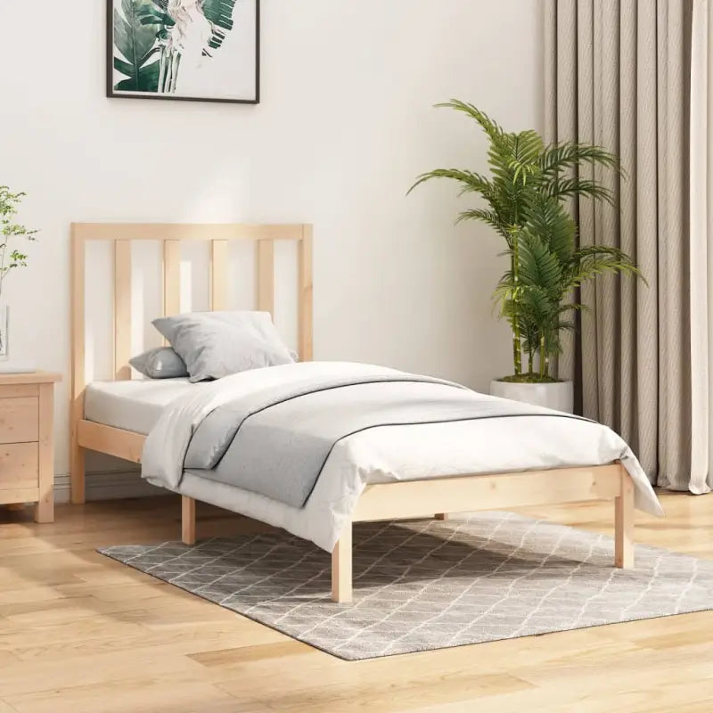 Houten bedframe van massief grenenhout met tijdloos design - Naturel / 90 x 190 cm - Bedden & bedframes