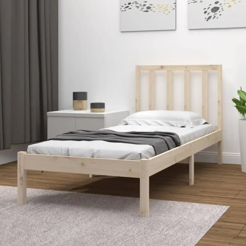 Houten bedframe van massief grenenhout met tijdloos ontwerp - Naturel / 90 x 190 cm - Bedden & bedframes