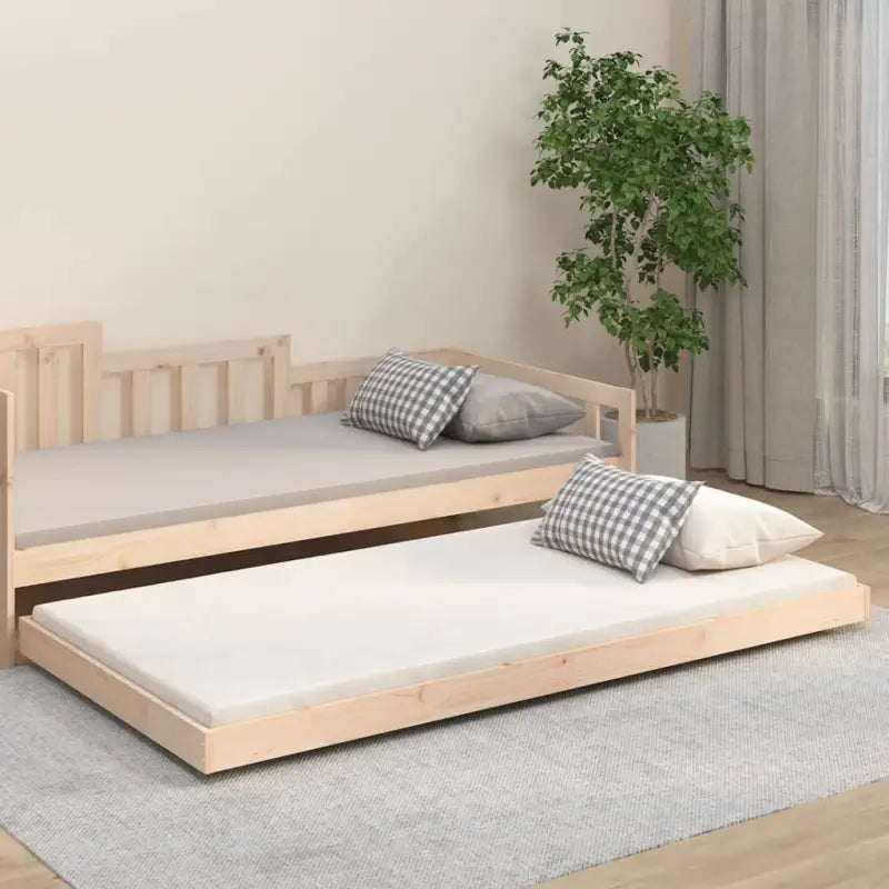 Houten bedframe van massief grenenhout met tijdloos ontwerp - Naturel / 80 x 200 cm - Bedden & bedframes