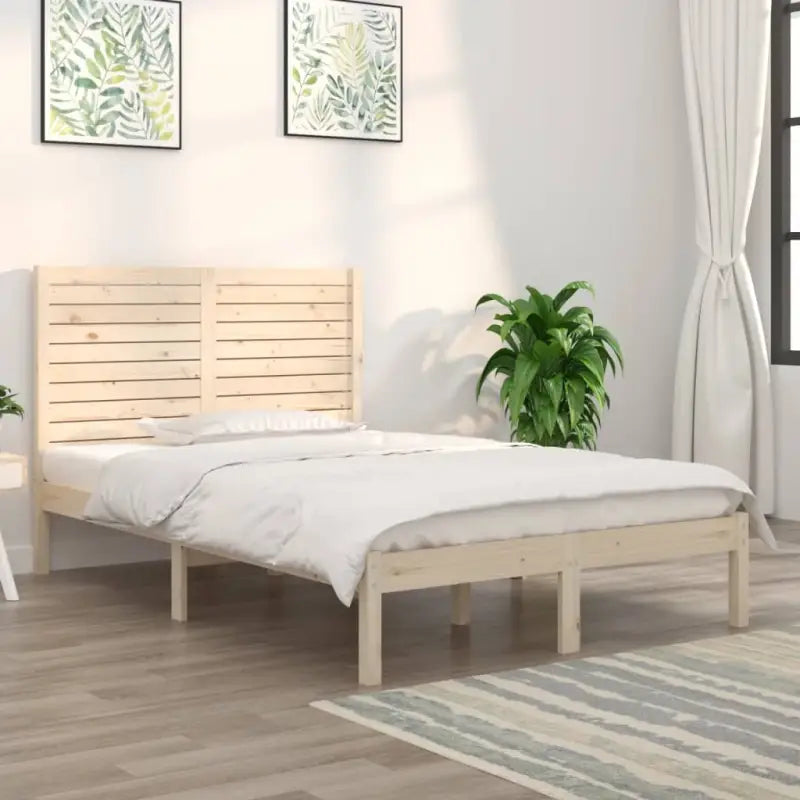 Houten bedframe van massief grenenhout met tijdloos ontwerp - Naturel / 120 x 190 cm - Bedden & bedframes