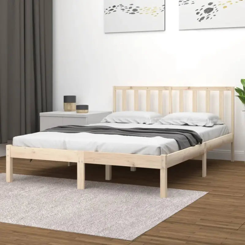 Houten bedframe van massief grenenhout met tijdloos ontwerp - Naturel / 120 x 190 cm - Bedden & bedframes