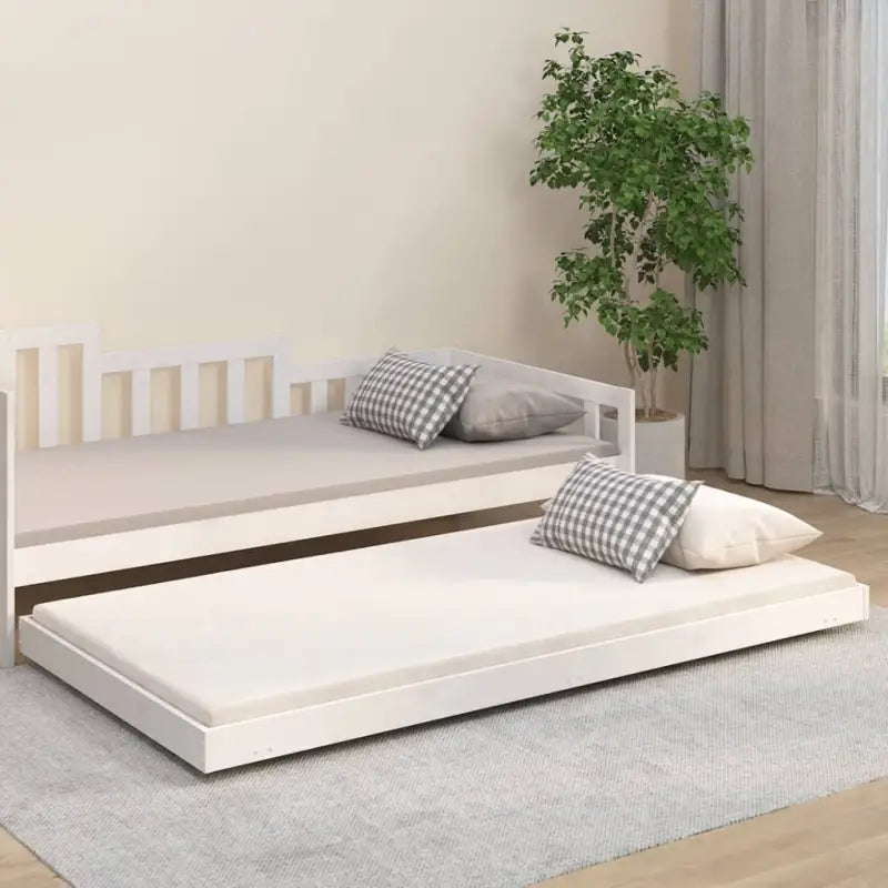 Houten bedframe van massief grenenhout met tijdloos ontwerp - Wit / 100 x 200 cm - Bedden & bedframes