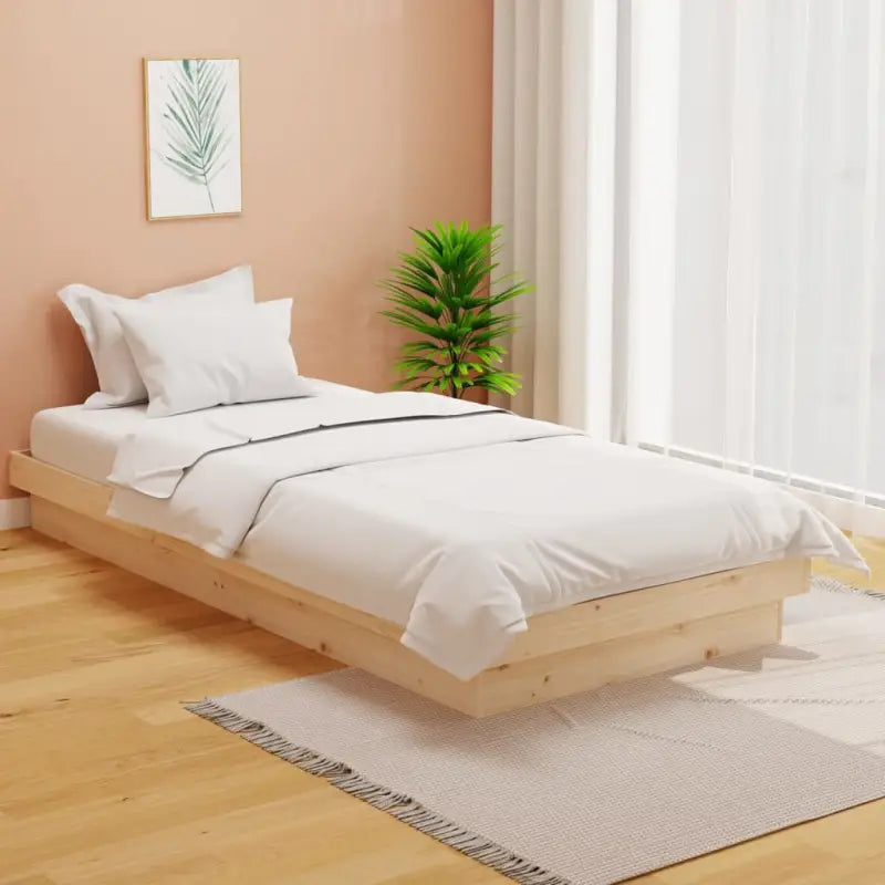 Houten bedframe van massief grenenhout voor een goede nachtrust - Naturel / 90 x 200 cm - Bedden & bedframes