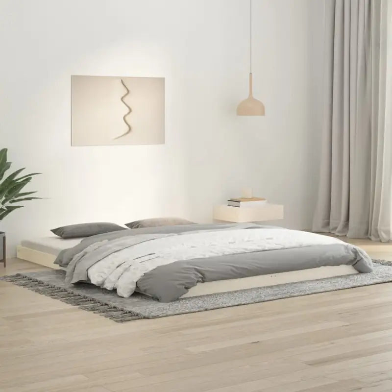 Houten bedframe van massief grenenhout voor een moderne slaapkamer - Wit / 160 x 200 cm - Bedden & bedframes