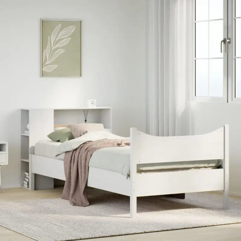 Houten bedframe van massief grenenhout voor een moderne slaapkamer - Wit / 90 x 190 cm - Bedden & bedframes