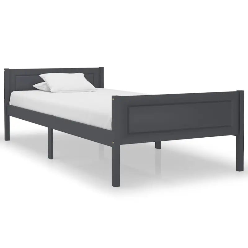 Houten bedframe van massief grenenhout voor een moderne slaapkamer - Grijs / 100 x 200 cm - Bedden & bedframes