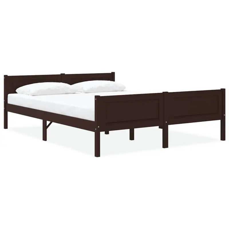 Houten bedframe van massief grenenhout voor een moderne slaapkamer - Donkerbruin / 120 x 200 cm - Bedden & bedframes