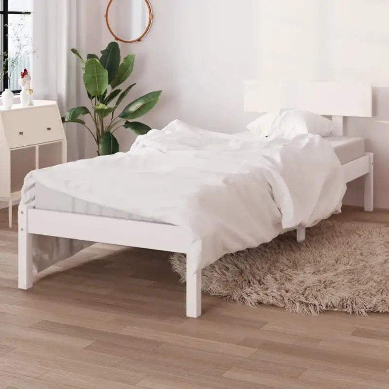 Houten bedframe van massief grenenhout voor een moderne slaapkamer - Wit / 100 x 200 cm - Bedden & bedframes