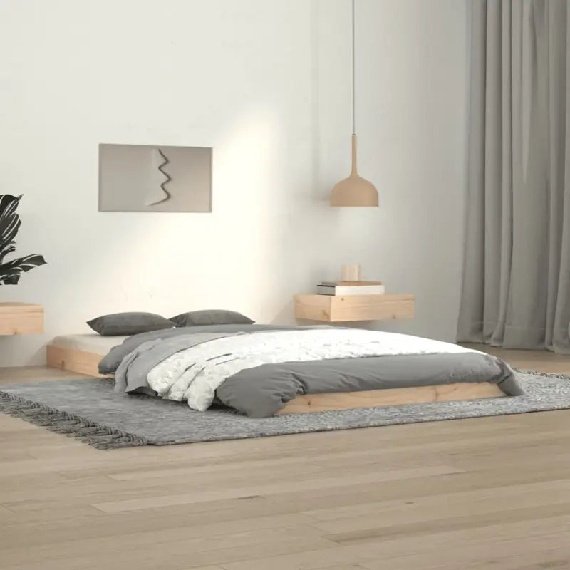 Houten bedframe van massief grenenhout voor een moderne slaapkamer - Naturel / 100 x 200 cm - Bedden & bedframes
