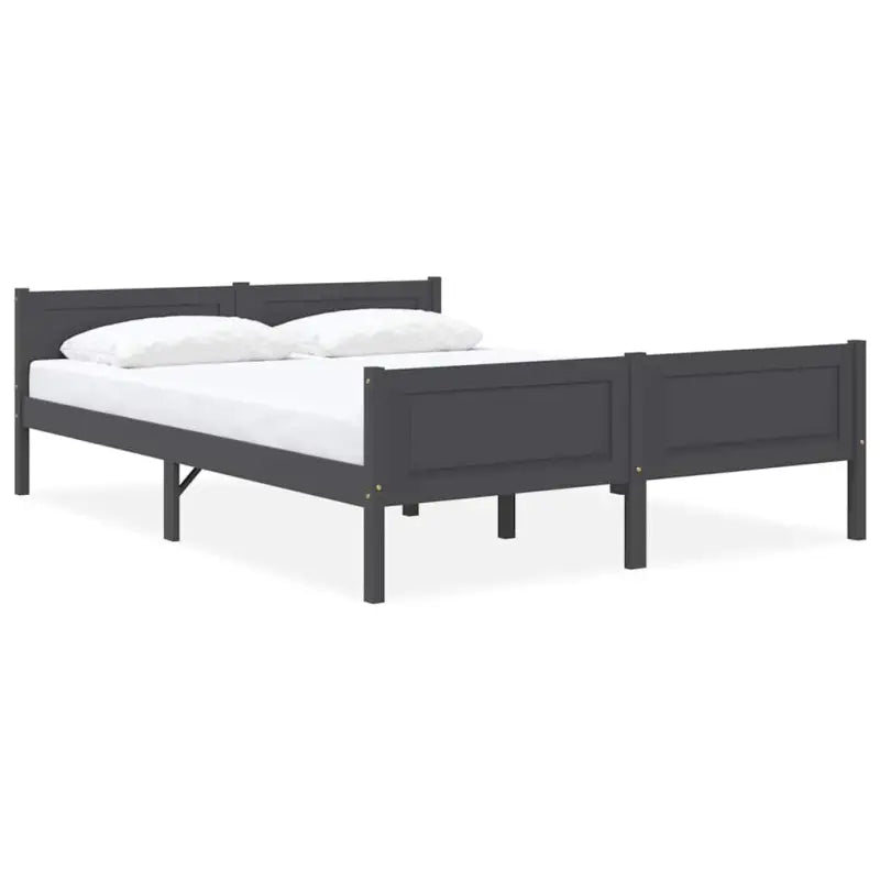 Houten bedframe van massief grenenhout voor een moderne slaapkamer - Grijs / 140 x 200 cm - Bedden & bedframes
