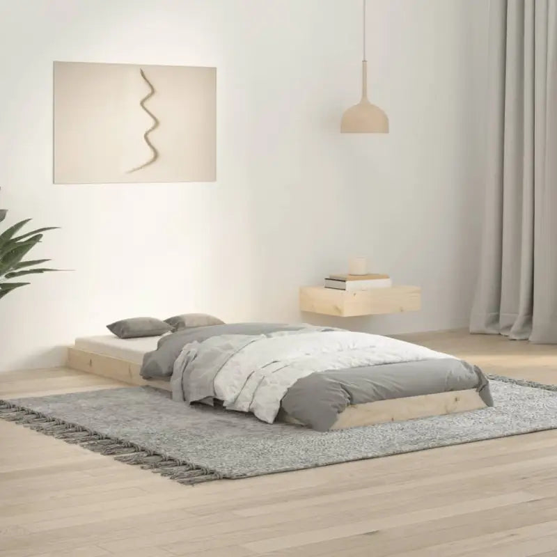 Houten bedframe van massief grenenhout voor een moderne slaapkamer - Naturel / 75 x 190 cm - Bedden & bedframes