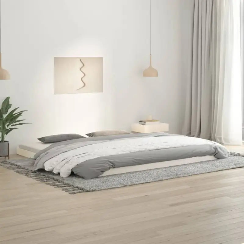 Houten bedframe van massief grenenhout voor een moderne slaapkamer - Wit / 200 x 200 cm - Bedden & bedframes
