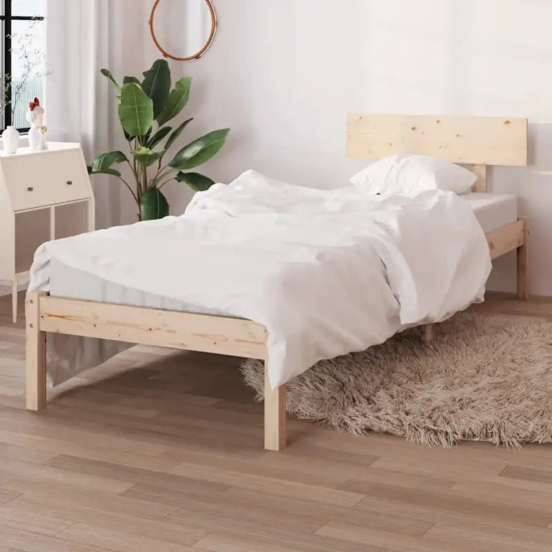 Houten bedframe van massief grenenhout voor een moderne slaapkamer - Naturel / 100 x 200 cm - Bedden & bedframes
