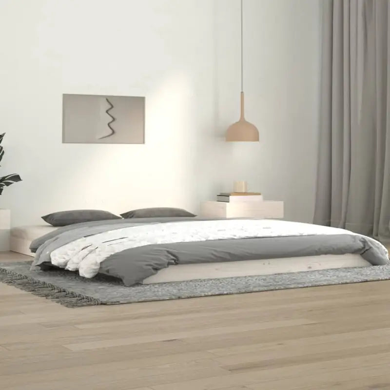 Houten bedframe van massief grenenhout voor een moderne slaapkamer - Wit / 140 x 190 cm - Bedden & bedframes