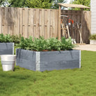 Houten bloempot van massief grenenhout met open bodem en gegalvaniseerde scharnieren - Grijs / 100 x 100 x 41 cm / 1