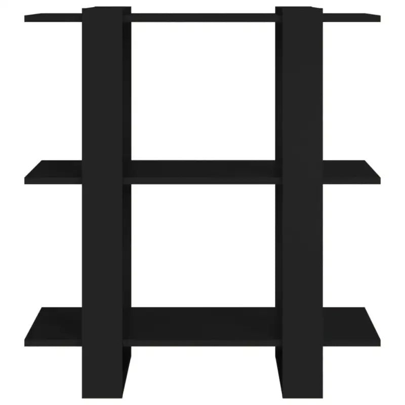 Houten boekenkast met kamerscherm gebruikt voor een strak interieur - Zwart / 1 - Boekenkasten