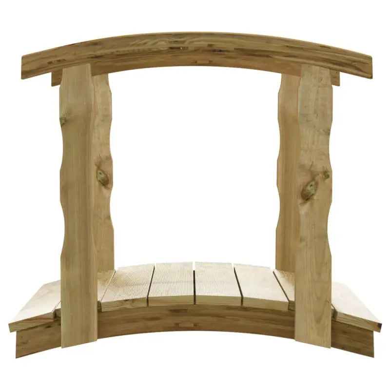 Houten brug van massief grenenhout voor de tuin - 110 x 74 x 105 cm / Met leuning - Tuinbruggen