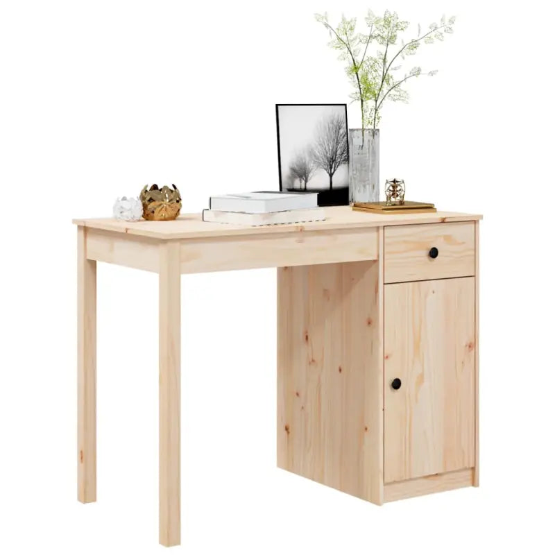 Houten bureau van massief grenenhout met strak en praktisch design - Bureaus
