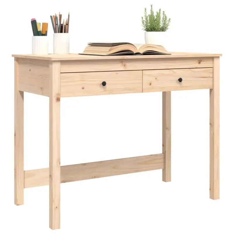 Houten bureau van massief grenenhout voor een elegante studeer- of werkruimte - Bureaus