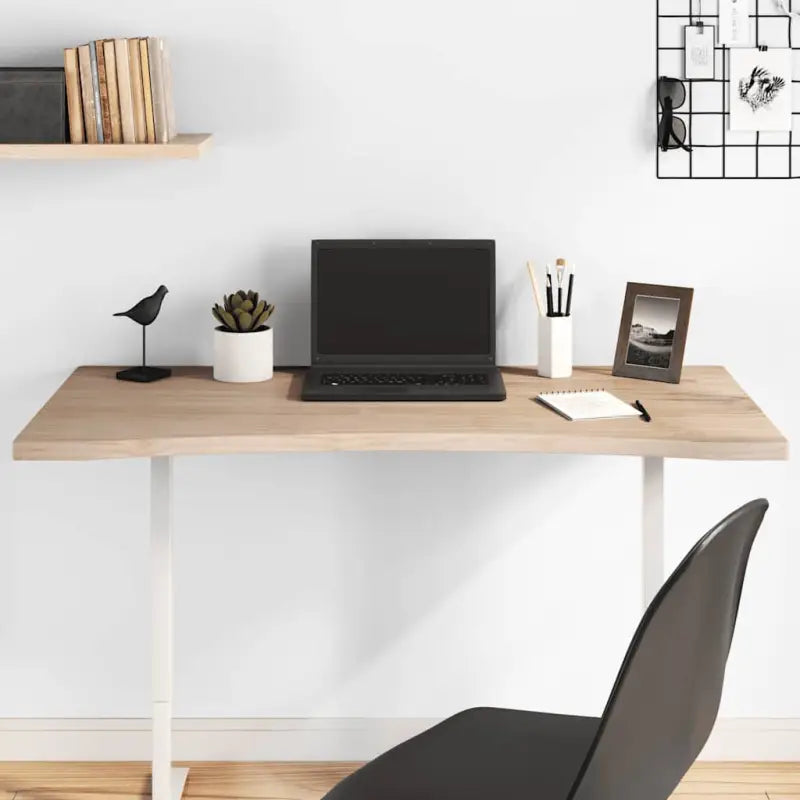 Houten bureaublad van massief grenenhout met natuurlijke rand - Onderdelen en accessoires voor bureaus