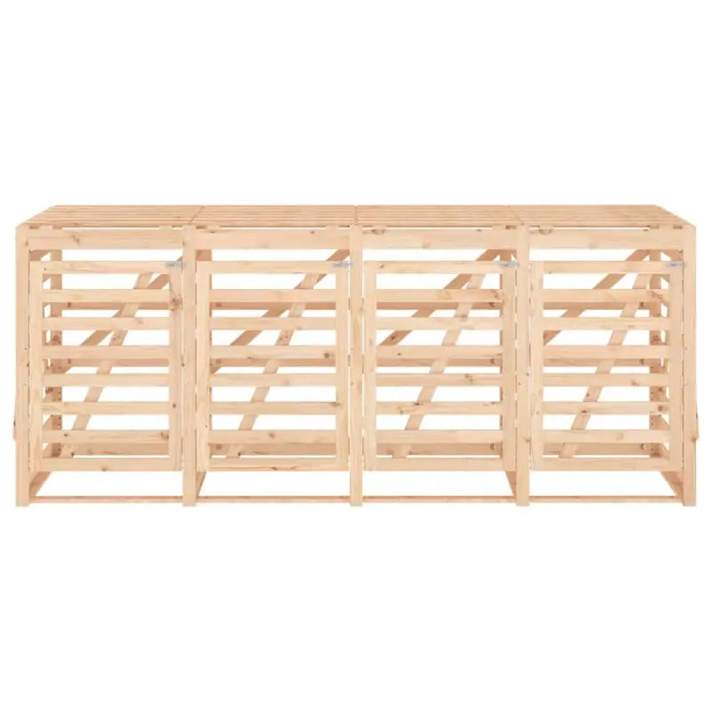 Houten containerberging voor afvalbakken van massief grenenhout - Natuurlijk grenenhout / 1 - Containerbergingen
