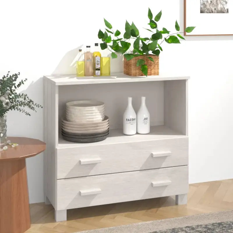 Houten Dressoir van massief Grenenhout voor een stijlvolle inrichting - Wit / 1 - Dressoirs & buffetkasten