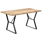 Houten eettafel met industriële stijl van massief mangohout - Eettafels