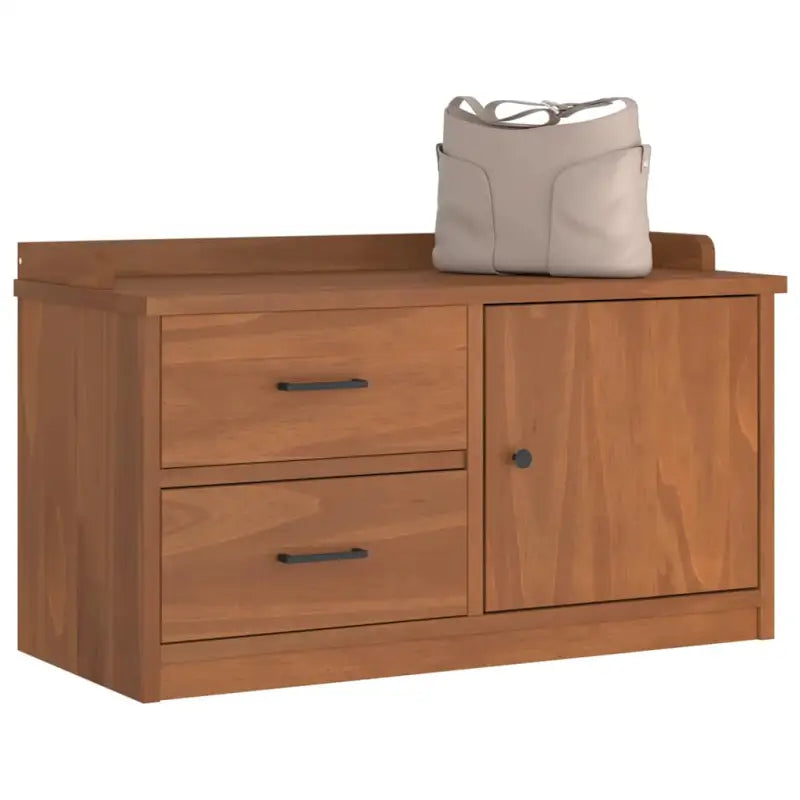 Houten gangbank met massief grenenhout voor een warme entree - Acaciahouten afwerking - Opberg- & halbankjes