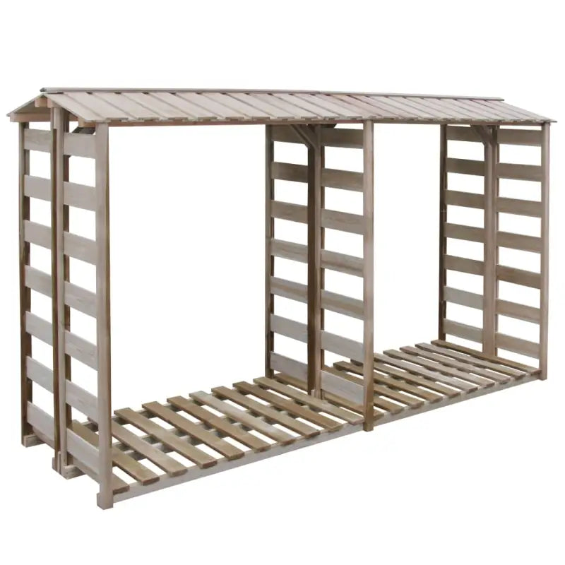 Houten haardhoutopslag voor duurzame en efficiënte opslag - 300 x 90 x 176 cm - Brandhoutrekken