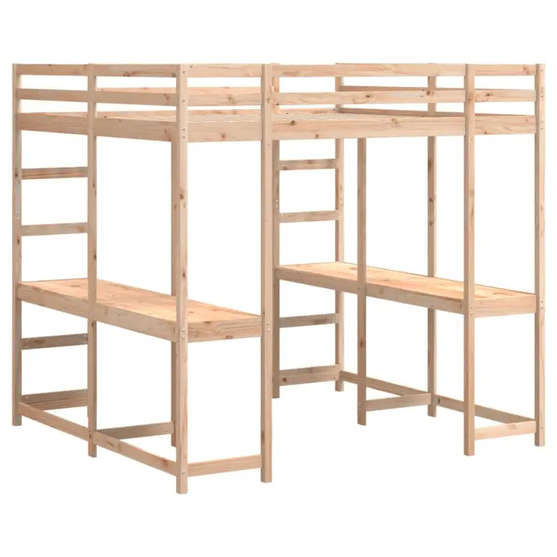 Houten Hoogslaper van Massief Grenenhout voor Een Ruimtebesparende Kamer - Bedden & bedframes