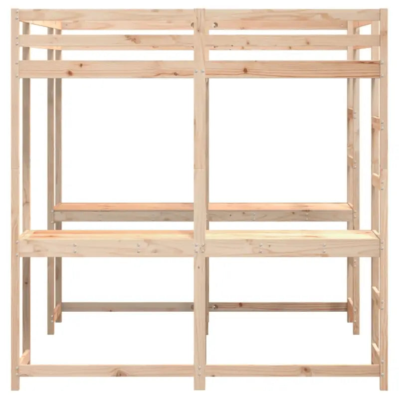 Houten Hoogslaper van Massief Grenenhout voor Een Ruimtebesparende Kamer - Bedden & bedframes