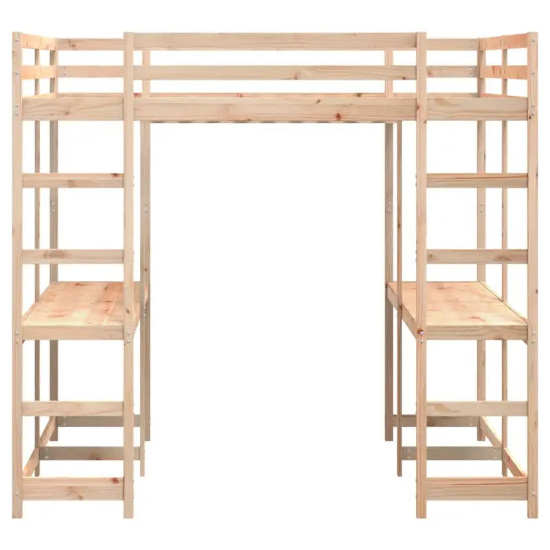 Houten Hoogslaper van Massief Grenenhout voor Een Ruimtebesparende Kamer - Bedden & bedframes