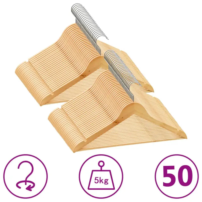 Houten kleerhangers met draaibare haak voor flexibel opbergen - Bruin / 50 - Kleerhangers