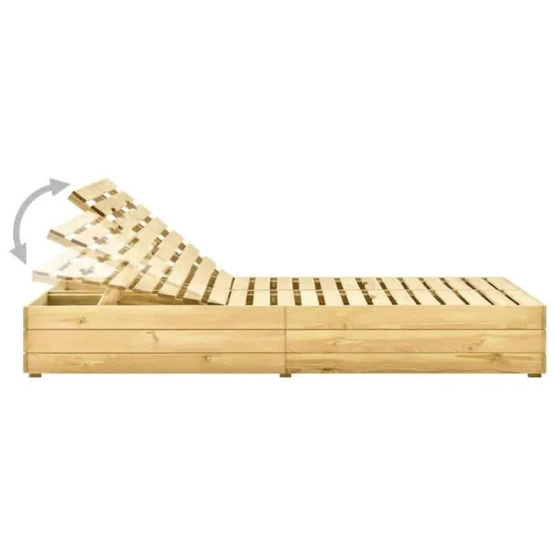 Houten loungebed met kussens voor buiten in rustieke stijl - Ligstoelen