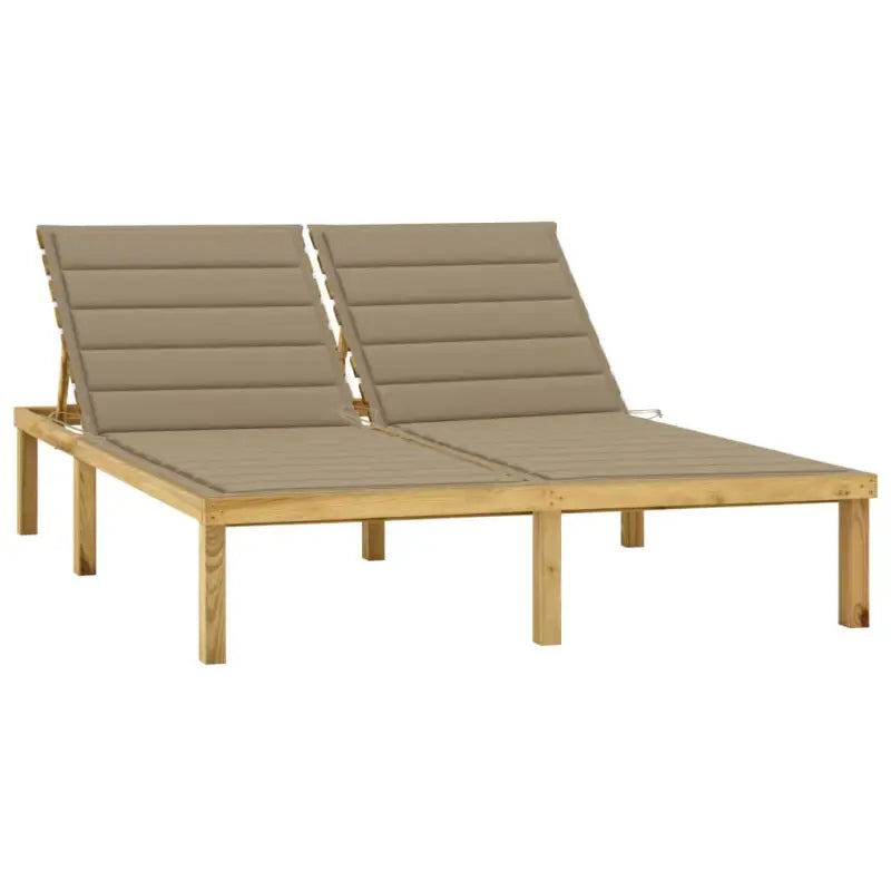 Houten loungebed met kussens voor buiten met rustieke charme - Beige / 1 - Ligstoelen