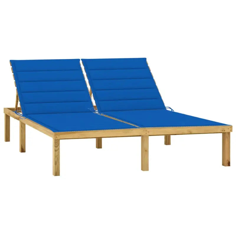 Houten loungebed met kussens voor buiten met rustieke charme - koningsblauw / 1 - Ligstoelen