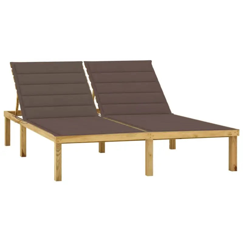 Houten loungebed met kussens voor buiten met rustieke charme - Taupe / 1 - Ligstoelen