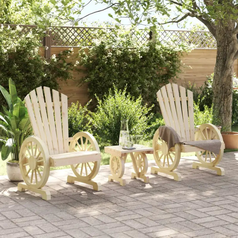Houten loungeset Adirondack met massief vurenhout en afmetingen - Naturel / Stoel - Tuinsets