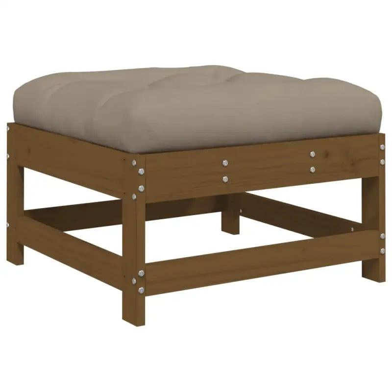 Houten loungeset met massief grenenhout en voetenbank salontafel - Tuinsets