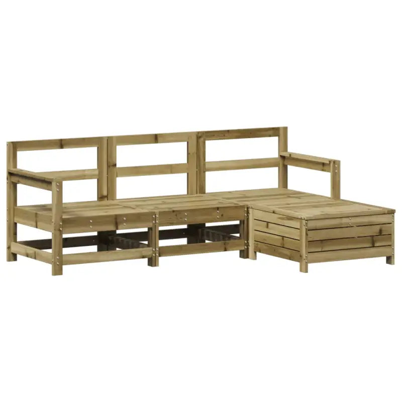 Houten loungeset met modulair ontwerp en comfortabele afmetingen zitting - Tuinsets