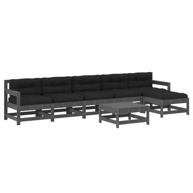 Houten loungeset van massief grenenhout met voetenbank en salontafel - Tuinsets