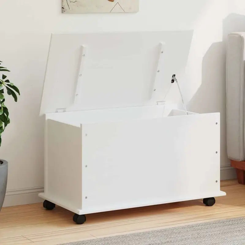 Houten opbergkist op wielen van massief grenenhout - Wit / 1 - Opbergkisten