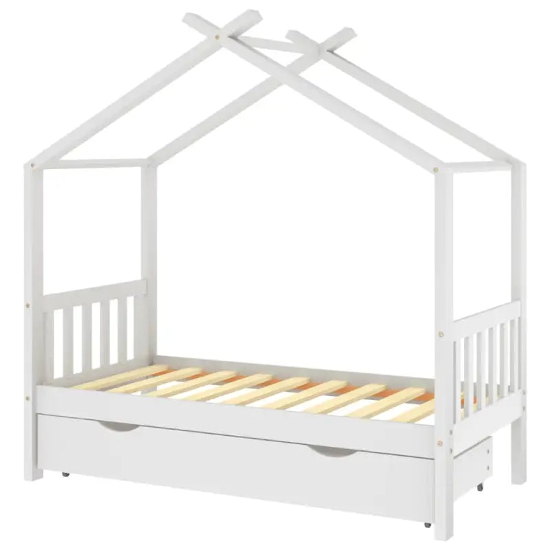 Houten peuterbed met lade in massief grenenhout met boomhut-stijl - Peuter- & kinderbedden