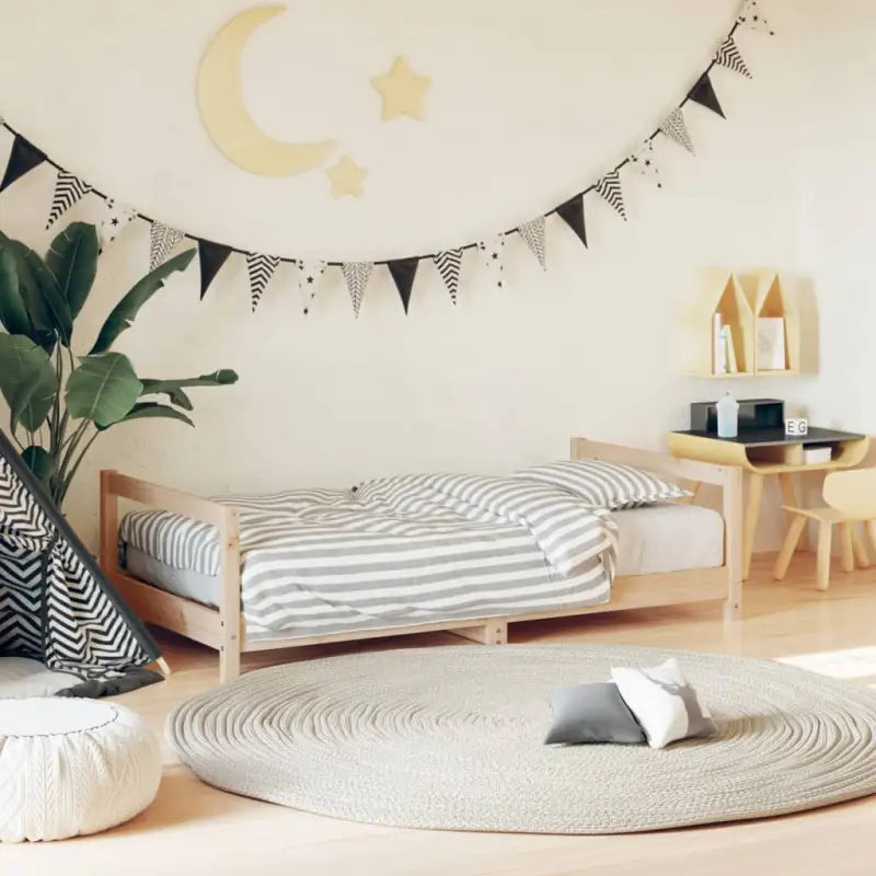 Houten Peuterrandbeden van massief grenenhout met tijdloos design - Naturel / 80 x 160 cm - Peuter- & kinderbedden