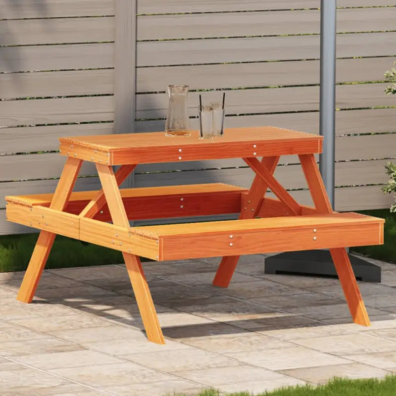 Houten picknicktafel van massief douglashout voor buitengebruik - Wasbruin / 1 - Tuintafels