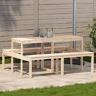 Houten picknicktafel van massief grenenhout voor buitengebruik - Natuurlijk grenenhout / 160 x 134 x 75 cm / 1