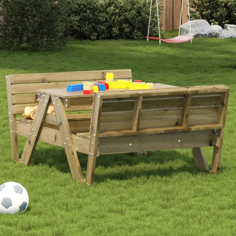 Houten picknicktafel van massief grenenhout voor kinderbaksesspellen - Naturel geïmpregneerd / 1 - Tuintafels