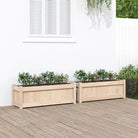 Houten plantenbak van geïmpregneerd grenenhout voor tuin en balkon - Natuurlijk grenenhout / 2 - Bloempotten &